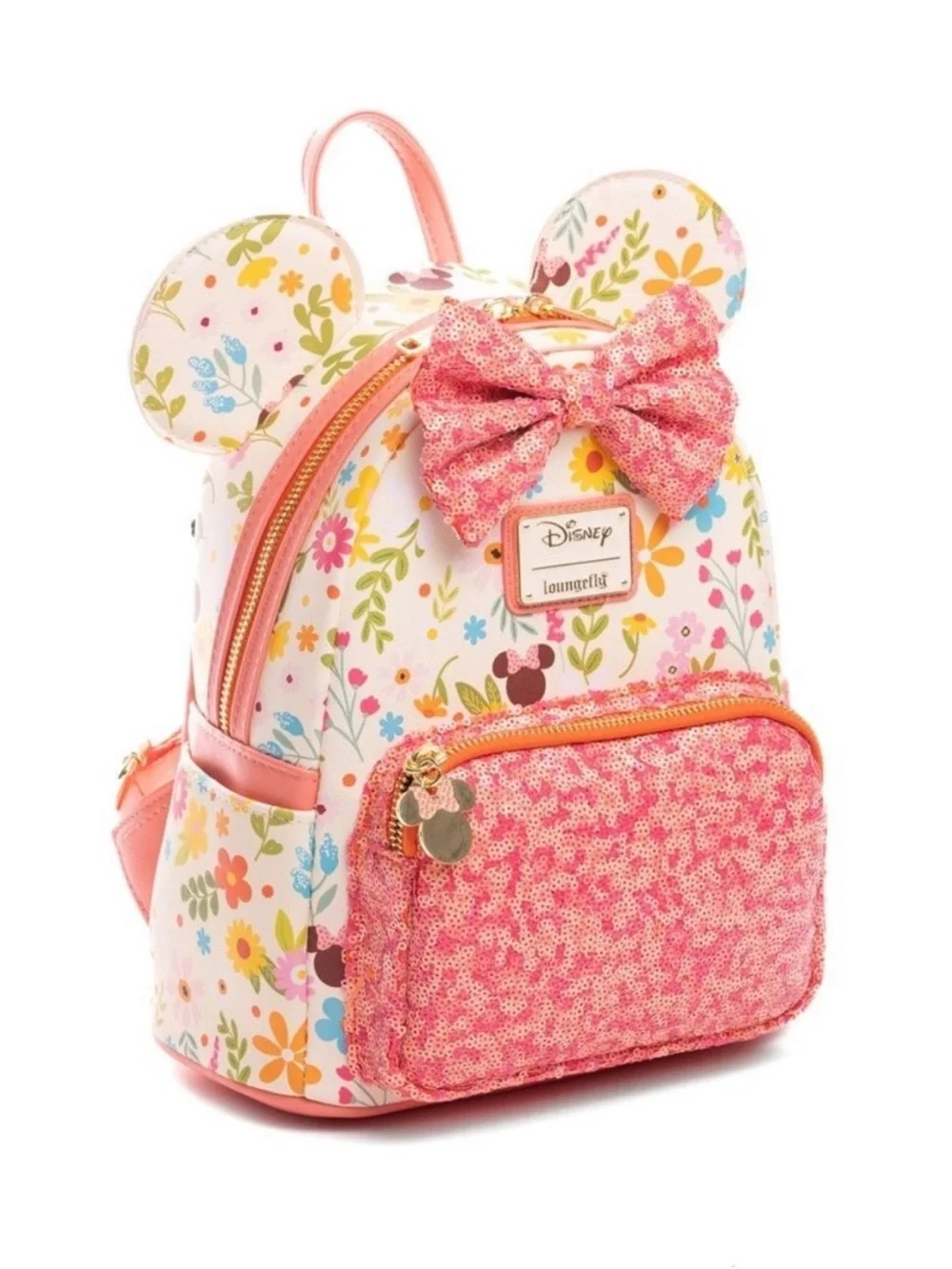 Loungefly Disney Floral Sequined Mini Backpack